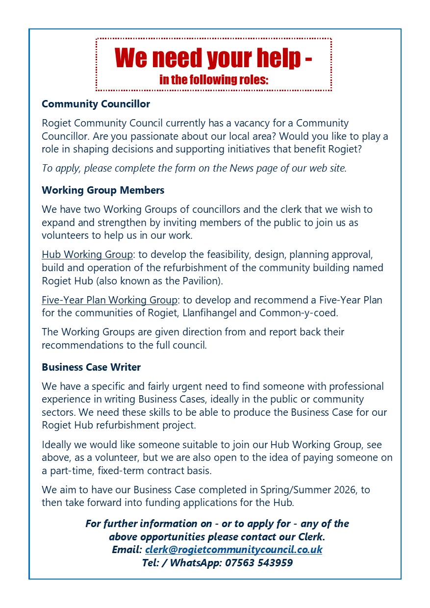 Volunteering opportunities